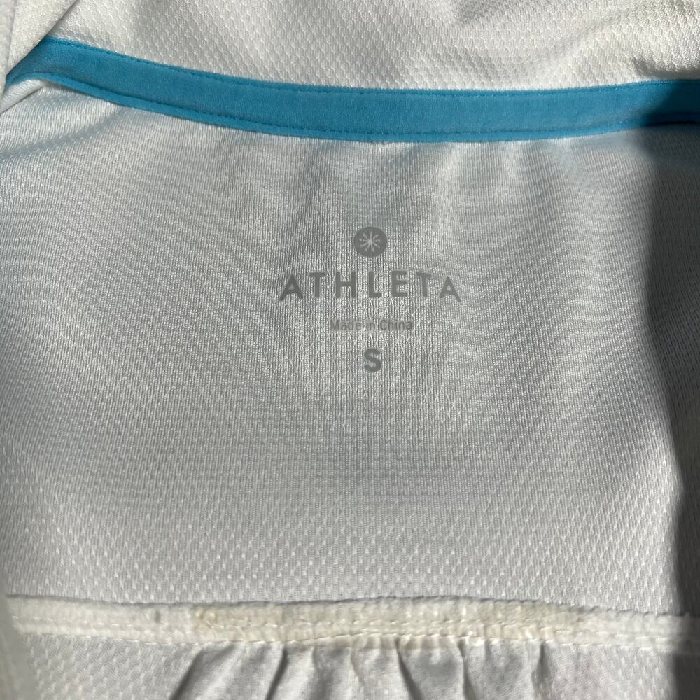 Athleta V-Neck Birdie Ruched Polo Top Size S Golf Tennis Pickle Ball Active - Picture 4 of 8